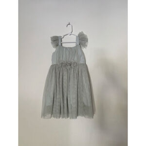 Girls POPATU Gray Formal Dress Size 6 Tulle Ruffle